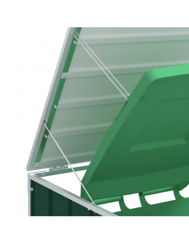 Copribidone con Ruote per 3 Bidoni Verde 216x81x115 cm Acciaio