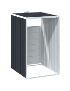 Copribidone Ruote Bidone Singolo Antracite 72x81x115 cm Acciaio 2