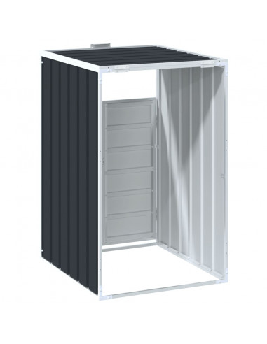 Copribidone Ruote Bidone Singolo Antracite 72x81x115 cm Acciaio