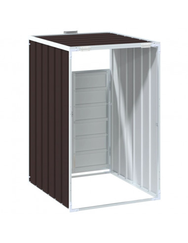 Copribidone Ruote Bidone Singolo Marrone 72x81x115 cm Acciaio