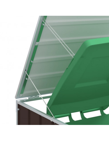 Copribidone Ruote Bidone Singolo Marrone 72x81x115 cm Acciaio