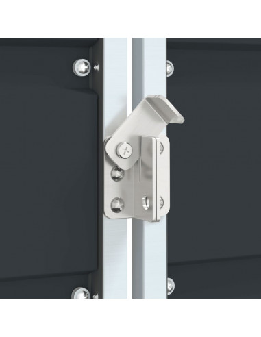 Copribidone Ruote per 2 Bidoni Antracite 144x81x113 cm Acciaio