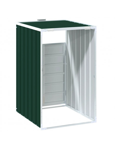 Copribidone con Ruote Bidone Singolo Verde 72x81x115cm Acciaio