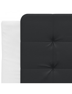 Letto con Materasso Bianco e Nero 100x200 cm in Similpelle 2