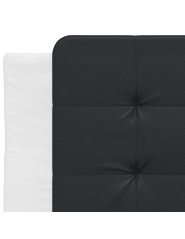 Letto con Materasso Bianco e Nero 100x200 cm in Similpelle