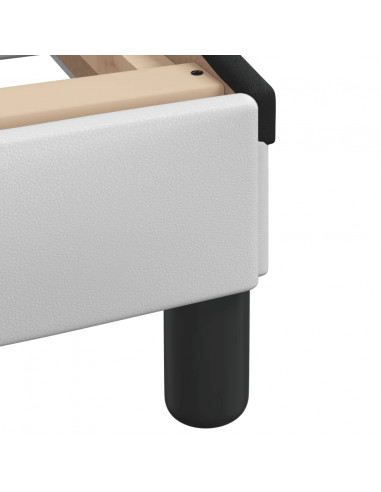 Letto con Materasso Bianco e Nero 100x200 cm in Similpelle