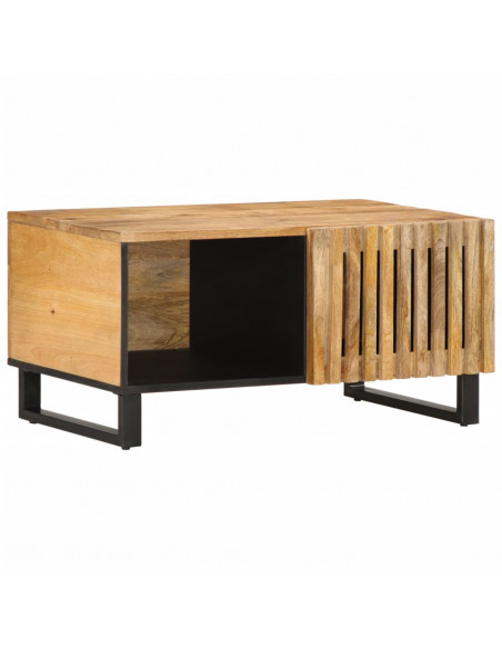 Tavolino da Salotto 80x51x40 cm Legno Massello di Mango Grezzo