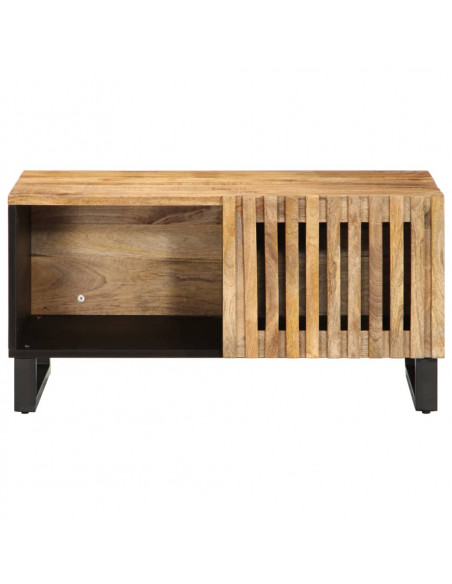 Tavolino da Salotto 80x51x40 cm Legno Massello di Mango Grezzo