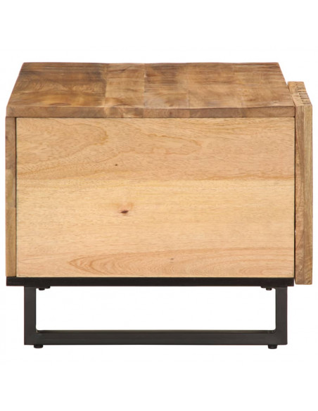 Tavolino da Salotto 80x51x40 cm Legno Massello di Mango Grezzo