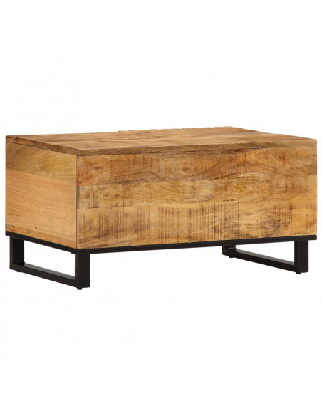 Tavolino da Salotto 80x51x40 cm Legno Massello di Mango Grezzo
