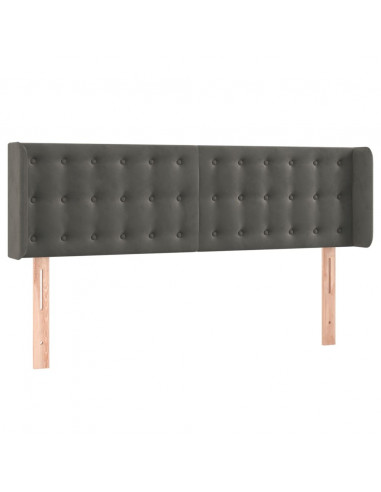 Testiera ad Orecchio Grigio Scuro 147x16x78/88 cm in Velluto