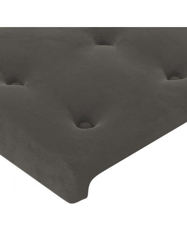 Testiera ad Orecchio Grigio Scuro 147x16x78/88 cm in Velluto