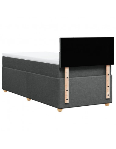 Giroletto a Molle con Materasso Grigio Scuro 80x200 cm Tessuto