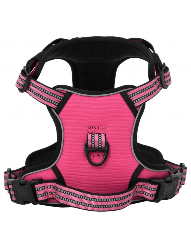 Pettorina per Cani con Strisce Riflettenti Regolabile Rosa M
