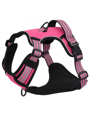 Pettorina per Cani con Strisce Riflettenti Regolabile Rosa M