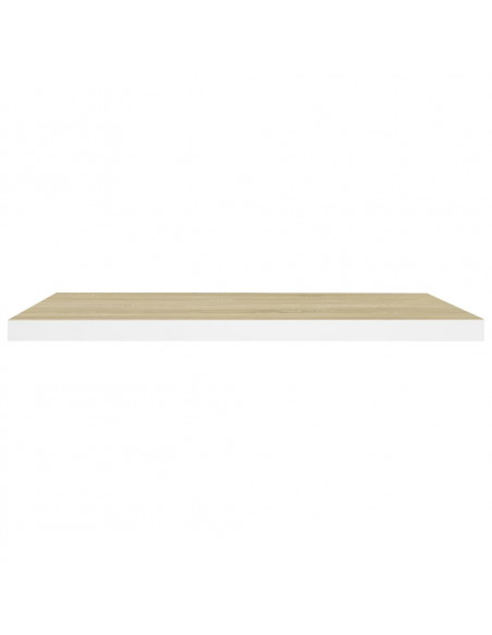 Scaffale a Parete Rovere e Bianco 80x23,5x3,8 cm in MDF