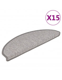 Tappeti Autoadesivi Scale Aspetto Sisal 15 pz 65x21x4 cm Beige 2