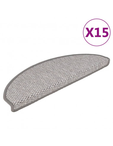 Tappeti Autoadesivi Scale Aspetto Sisal 15 pz 65x21x4 cm Beige