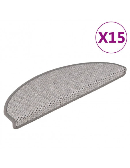 Tappeti Autoadesivi Scale Aspetto Sisal 15 pz 65x21x4 cm Beige