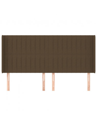 Testiera ad Orecchio Marrone Scuro 163x16x118/128 cm in Tessuto