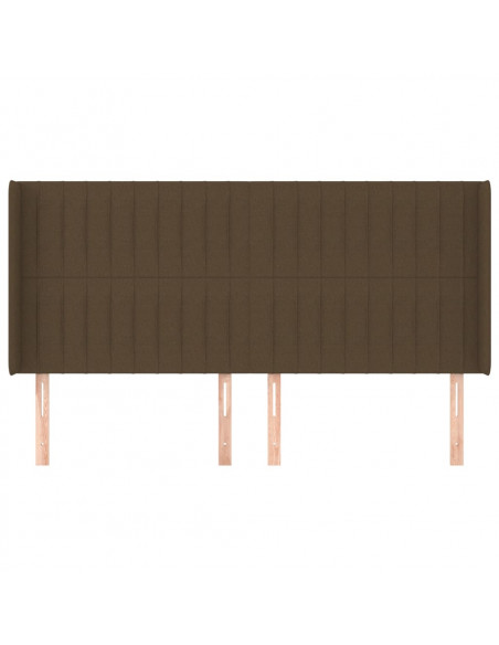 Testiera ad Orecchio Marrone Scuro 163x16x118/128 cm in Tessuto