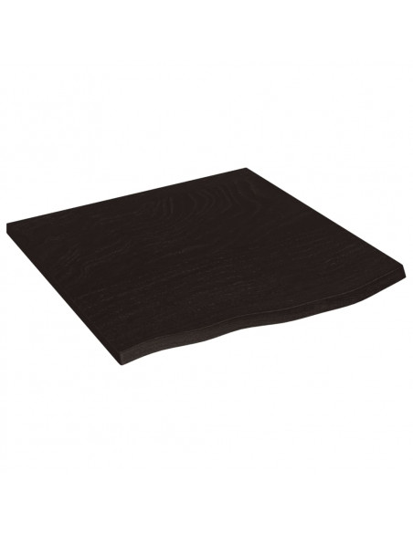 Ripiano Muro Marrone Scuro 60x60x2 cm Massello Rovere Trattato