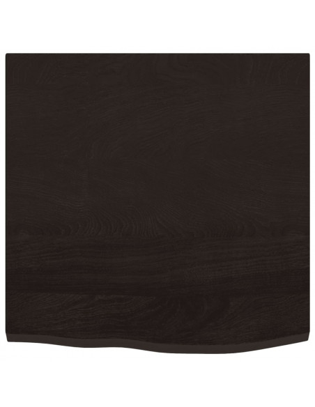 Ripiano Muro Marrone Scuro 60x60x2 cm Massello Rovere Trattato