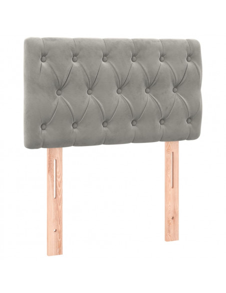 Testiera Grigio Chiaro 80x7x78/88 cm in Velluto