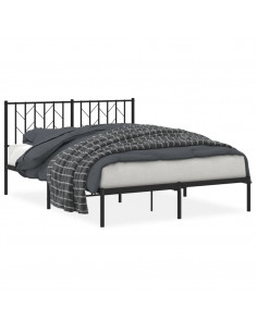 Giroletto con Testiera in Metallo Nero 140x190 cm 2