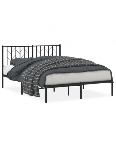 Giroletto con Testiera in Metallo Nero 140x190 cm