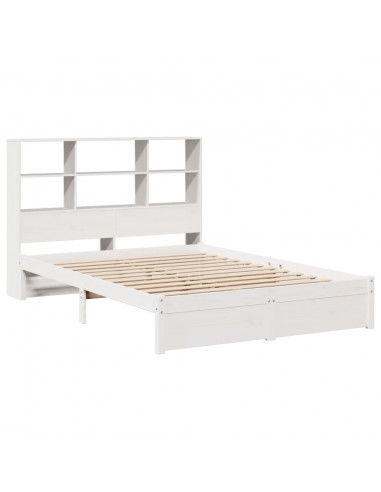 Letto Libreria senza Materasso Bianco 140x200 cm Legno di Pino