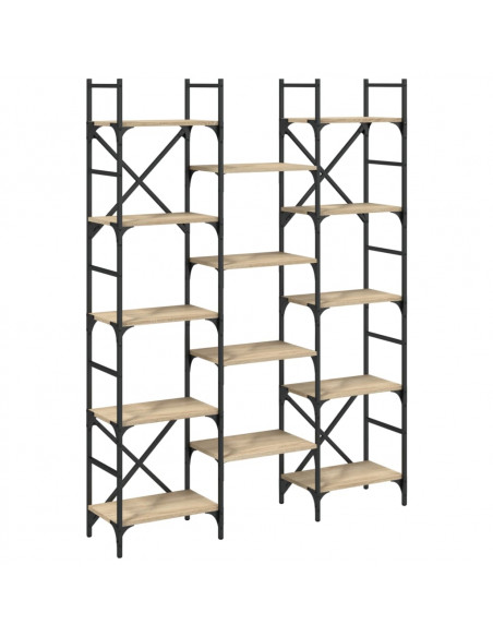 Libreria Rovere Sonoma 127,5x28,5x172,5 cm in Legno Multistrato