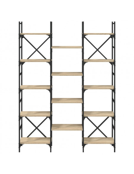 Libreria Rovere Sonoma 127,5x28,5x172,5 cm in Legno Multistrato