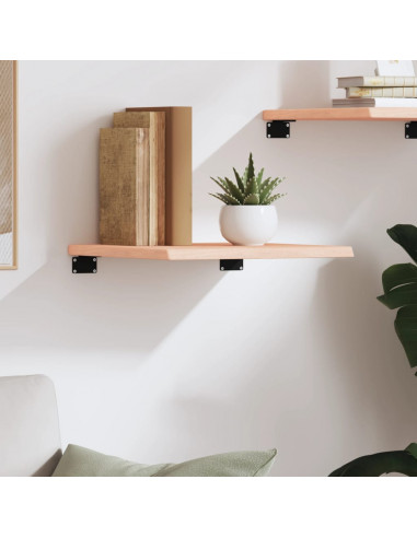 Ripiano a Parete 40x40x2 cm Legno Massello Rovere Non Trattato