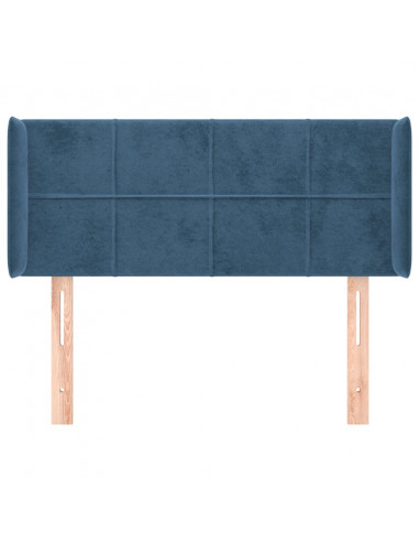 Testiera ad Orecchio Blu Scuro 103x16x78/88 cm in Velluto