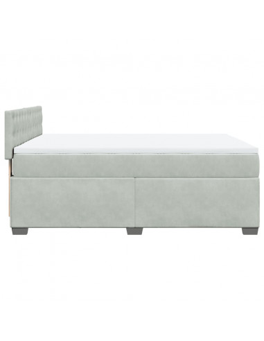 Giroletto a Molle con Materasso Grigio Chiaro 140x200cm Velluto