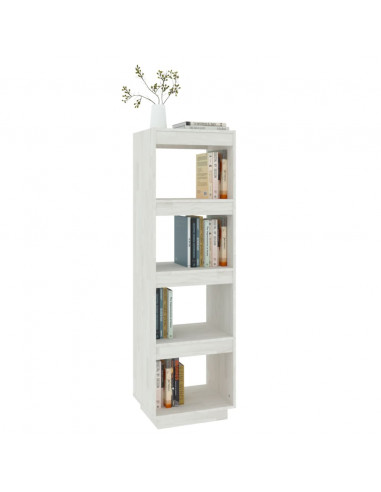 Libreria/Divisorio Bianco 40x35x135cm in Legno Massello di Pino