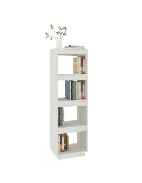 Libreria/Divisorio Bianco 40x35x135cm in Legno Massello di Pino
