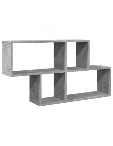 Scaffale a Muro Grigio Cemento 100x20x53 cm Legno Multistrato