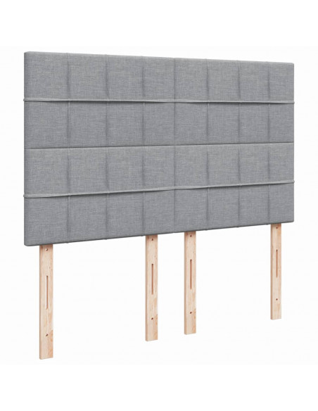 Giroletto a Molle con Materasso Grigio Chiaro 140x190cm Tessuto