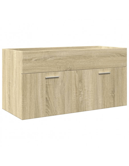 Set Mobili da Bagno 3 pz Rovere Sonoma in Legno Multistrato
