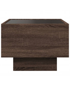 Tavolino con LED Rovere Marrone 40x40x30cm in Legno Multistrato 2