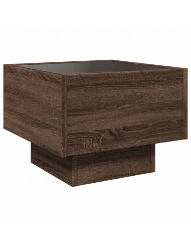 Tavolino con LED Rovere Marrone 40x40x30cm in Legno Multistrato