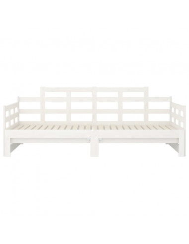 Dormeuse Estraibile Bianca Legno Massello di Pino 2x(80x200) cm