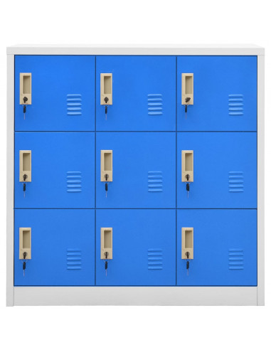 Armadietti e Chiavi 2pz Grigio Chiaro Blu 90x45x92,5cm Acciaio