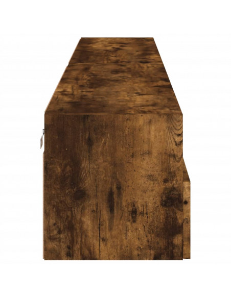Mobili TV Parete 2pz Rovere Fumo 100x30x30 cm Legno Multistrato