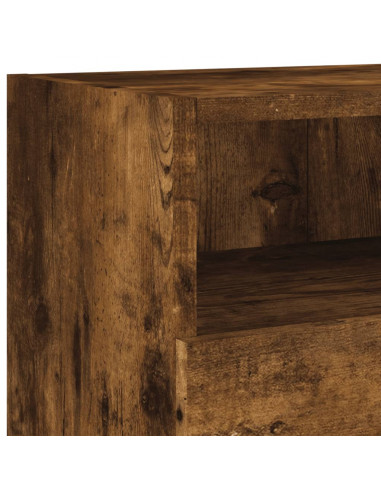 Mobili TV Parete 2pz Rovere Fumo 100x30x30 cm Legno Multistrato