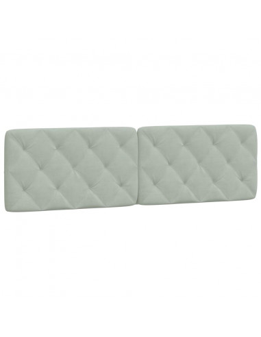 Cuscino Testiera Grigio Chiaro 180 cm in Velluto