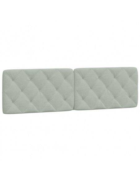 Cuscino Testiera Grigio Chiaro 180 cm in Velluto