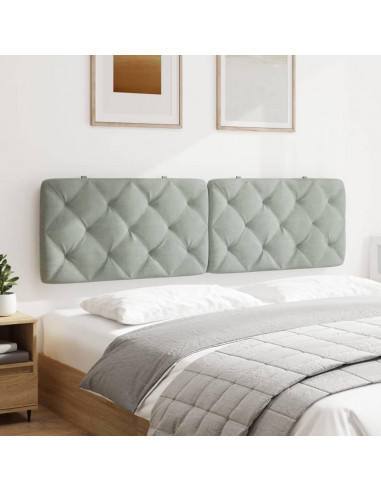 Cuscino Testiera Grigio Chiaro 180 cm in Velluto